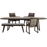 Ensemble table et chaises d'extérieur en teck massif nordique pour hôtel, cour et balcon - Meubles fabriqués en Chine