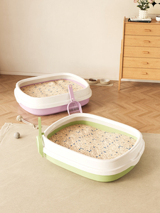 Wholesale Eco-Friendly Plastic <strong>Cat</strong> Litter Box &amp; Accessories Large <strong>Square</strong> Easy Cleaning Sandbox Toilet with Convenient Features - Product Image 3