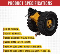 Conteneur d'expédition Roulette robuste 21.3 "Double roue 4000lbs Conteneur d'expédition Déplacement de deux roues avec verrouillage par torsion et roue de support
