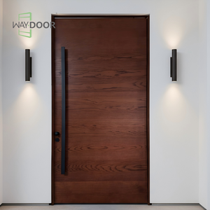 Pintu Pivot Kayu Solid Mahoni Oak untuk Rumah, Pintu Masuk Depan Eksterior Residensial, Keamanan - Product Image 5