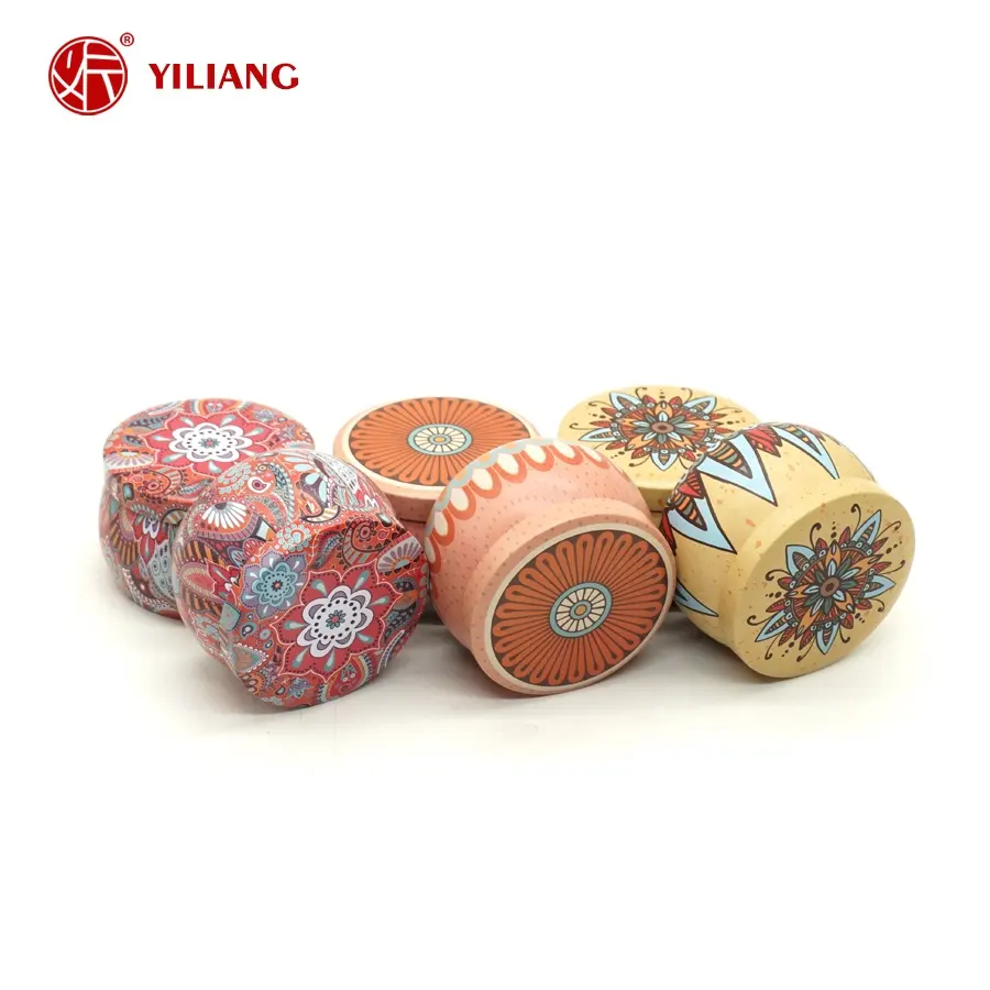 Factory Wholesale Custom Metal Tin Box Metal Candle Jars Round Metal Candy Container Tins For Candles