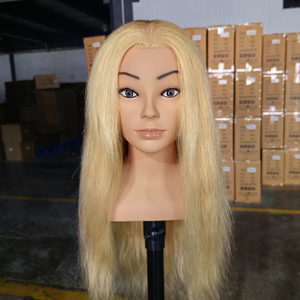 Nouvelle arrivée : <span class=keywords><strong>tête</strong></span> de mannequin d'entraînement pour coiffure avec 100 cheveux humains réels, pour la coiffure, le maquillage <span class=keywords><strong>et</strong></span> le style de cheveux - Product Image 6