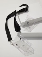 Mini sac à bandoulière en PVC transparent et étanche avec large sangle réglable noir sac à main pour appareil photo sac à bandoulière en gelée pour téléphone vente en gros
