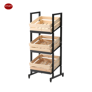 Étagères de présentation de <span class=keywords><strong>magasin</strong></span> commerciales de bonne qualité, gondole de présentation en bois pour vin, supermarché, <span class=keywords><strong>magasin</strong></span> de fruits, étagères à légumes - Product Image 3