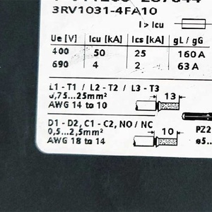 Disjoncteur électrique Siemens 3RV1031-4FA10, interrupteur de déconnexion du moteur, disjoncteur Siemens 3RV1031-4FA10 - Product Image 3