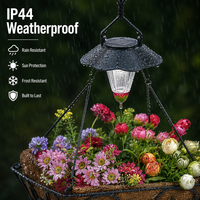 Panier suspendu pour plantes avec éclairage solaire, doublure carrée en fibre de coco, crochet en fer thermolaqué, pour usage quotidien, décoration de jardin et de terrasse