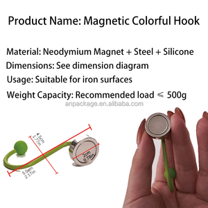 Crochets magnétiques <span class=keywords><strong>pour</strong></span> panneau perforé, supports métalliques en forme de S, lot de 6 pièces de couleurs assorties, aimants puissants <span class=keywords><strong>pour</strong></span> tableaux blancs et réfrigérateurs - Product Image 2