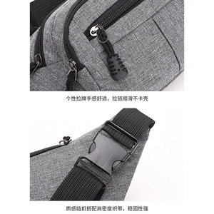 Men's Fanny Pack Oxford Cloth Lightweight Travel Waist Bag Gray 28x10x14cm - Product Image 2