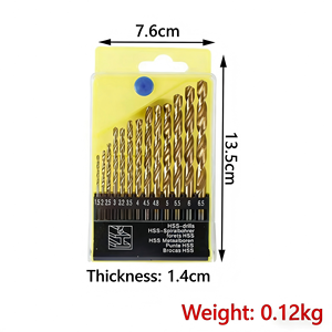 Jeu de 13 forets HSS à queue ronde 1,5-6,5 mm, revêtement titane, pour percer le métal et les panneaux PVC OT068, revêtement titane amélioré - Product Image 3