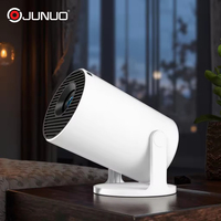 Projecteur intelligent Android JUNUO Android 14 TV Android blanc HY300PRO+ pour jeux, projecteur WiFi, prend en charge la résolution 720P, mini projecteur extérieur