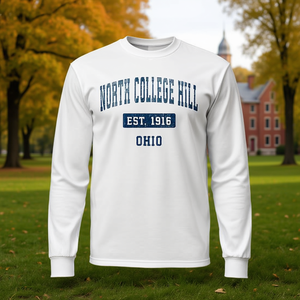 North College Hill Ohio Est 1916 Camiseta de manga larga azul marino D Vintage Sports - Product Image 3