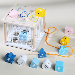 Blocs de construction cognitifs en bois - Boîte de tri de formes, jouets éducatifs pour tout-petits, jeux d'association de formes pour enfants, garçons et filles - Product Image 4