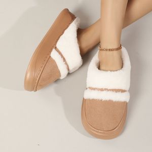 Pantoufles en coton pour femmes seniors, semelle antidérapante en TPR, faciles à mettre et à enlever, pour l'hiver à la maison - Product Image 2