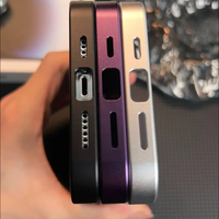 Coque de téléphone Business Premium à pression en métal avec film d'objectif pour iphones 15 14 13 12 pro max 15 Plus Simple Cover