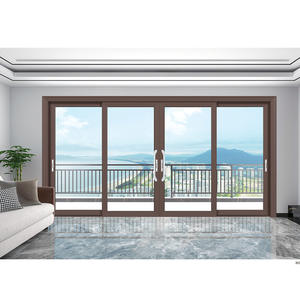 Porte <span class=keywords><strong>coulissante</strong></span> extérieure en aluminium à double vitrage Low-E insonorisée, fenêtres et portes standard, noir, Australie - Product Image 1