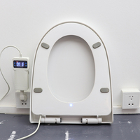 Siège de toilette intelligent allongé en PP avec chauffage thermostatique, charnière à dégagement rapide, fermeture douce, couvercle WC intelligent, AC 220V