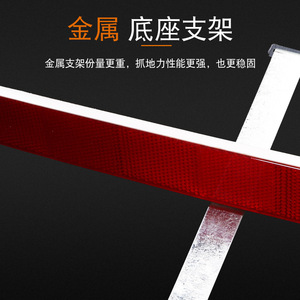 Car <b>Emergency</b> Triangular Warning Sign Iron Frame Foldable Ground Mount No <b>Light</b> Vehicle Accident Alert - Product Image 1