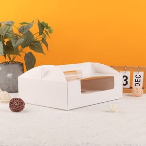 12 hộp cupcake Trắng Muffins Carrie container cho bánh nướng xốp và bánh ngọt với chèn và cửa sổ PVC - Product Image 4