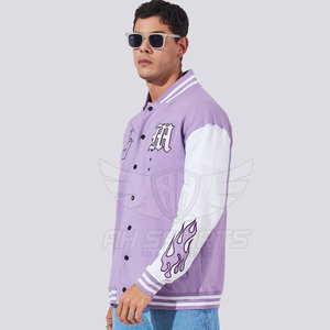 Haute qualité hommes Vintage Varsity veste Stand hiver automne Baseball Letterman Logo personnalisé Chenille broderie laine cuir - Product Image 6