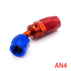 Conector de manguera de combustible AN4, curva de 45 grados de metal rojo y azul para modificación de automóviles - Product Image 5