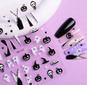 Honey Girl <span class=keywords><strong>Halloween</strong></span> en relieve Nail Art Decals New Spider Web Vampire Zombie Bone Hand Stickers Adhesivo <span class=keywords><strong>de</strong></span> plástico decorativo Henna - Product Image 2