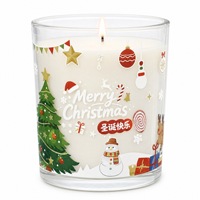 Bougie parfumée en cire de soja 200g dans un bocal en verre avec boîte cadeau, parfum de Noël, marque privée, parfum d'ambiance, OEM ODM, livraison rapide
