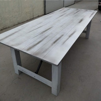 Table de banquet pliante en bois de style western antique pour extérieur, 6 pieds, 72 pouces, 8 pieds, pour événements commerciaux, mariages, table de salle à manger de style farmhouse