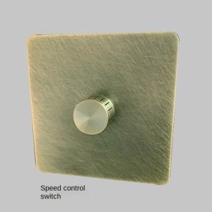 Retro Toggle <b>Light</b> <b>Switch</b> Wall Power Dimmer <b>Switch</b> for <b>Lights</b> Stainless Steel Panel Copper Socket - Product Image 3
