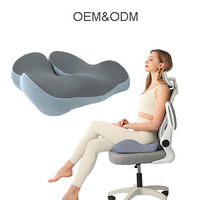 Coussin de siège ergonomique respirant en mousse à mémoire de forme orthopédique personnalisable, soulagement de la pression, antidérapant, lavable, design en U, pour le bureau