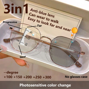 Far and Near Dual-use <strong>Reading</strong> <strong>Glasses</strong> Intelligent Color-changing Progressive Multi-focus Unisex Anti-blue Light <strong>Reading</strong> <strong>Glasses</strong> - Product Image 2