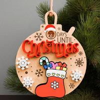 Ornement de Noël en buis gravé sur mesure, écologique, à suspendre au mur avec petit pendentif