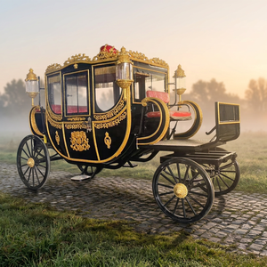 Charrette de Mariage Royale Électrique Noire de Haute Qualité, Type Calèche de Chevaux pour Visites Touristiques, avec Personnalisation - Product Image 1