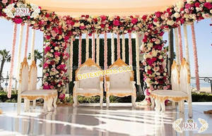 Ensemble de meubles de mandap de mariage design, prix inférieur, mandap en bois, chaises Vidhi, ensemble de chaises traditionnelles de mandap de mariage Vedi, Australie - Product Image 3
