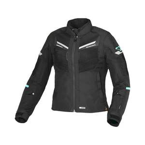 Chaqueta de Motocicleta Redonda para Mujer MACNA, Azul/Negro, Tela Estate - Product Image 1