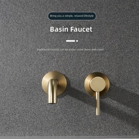 Robinet mural encastré moderne et minimaliste en acier inoxydable, finition nickel brossé, couleur gris anthracite, pour lavabo simple