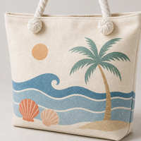 Sac fourre-tout personnalisé en coton robuste et réutilisable avec longue corde de transport, idéal pour la publicité, les courses et le shopping écologique