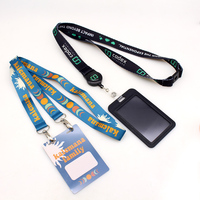 Tempat Kartu Identitas Plastik Keras Transparan Custom dari Pabrik, dengan Tali Lanyard untuk Hadiah Promosi dan Tempat Kartu Nama Kerja