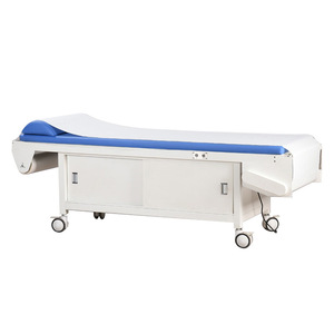 Lit d'examen à ultrasons avec armoire, lit médical en acier inoxydable pour usage hospitalier - Product Image 1