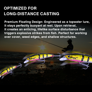 Esche artificiali rigide FJORD Minnow Swimbait 120mm 26g/140mm 37g, affondamento lento, lancio ultra lungo, per trota e persico di fiume - Product Image 3