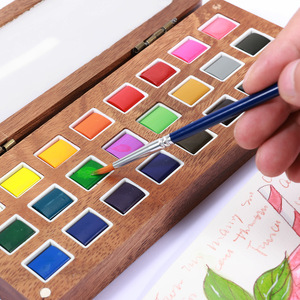 Scatola di legno <span class=keywords><strong>acquerello</strong></span> pigmento stile nazionale 8/12/15/24 colore noce Mini solido <span class=keywords><strong>acquerello</strong></span> pacchetto Set di pigmenti - Product Image 5