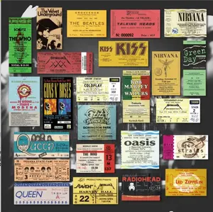 Pegatinas de Banda de Rock de 43 Piezas, Guns <span class=keywords><strong>N</strong></span>' <span class=keywords><strong>Roses</strong></span>, Queen, Adhesivos Retro de Estilo Europeo y Americano, Decoració<span class=keywords><strong>n</strong></span> Impermeable para Teléfono y Diario - Product Image 1