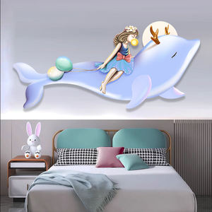 Quadro LED Decorativo per Cameretta Bambini, Stampa HD di Balena Cartoon, Arte da Parete Personalizzata all'Ingrosso - Product Image 1