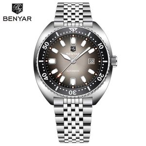 Benyar Men's Automatic Mechanical <b>Watch</b> Stainless Steel <b>Case</b> 50m Waterproof Folding Clasp BY-5211M - Product Image 5