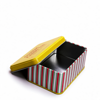 Boîte à biscuits rectangulaire personnalisée en métal, boîte en fer blanc pour biscuits, conteneur de stockage avec couvercle pour bonbons, chocolat, emballage cadeau