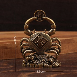 Cangrejo de la Fortuna de Ocho Patas de Latón, Decoración de Escritorio Feng Shui para el Año Nuevo Chino, Símbolo de Prosperidad - Product Image 4