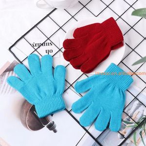Gants d'hiver chauds en tricot extensible pour enfants, filles et garçons, prix d'usine, gants complets pour enfants, gants de patinage artistique pour enfants - Product Image 3