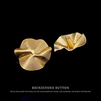 Boutons métalliques irréguliers à effet froissé, boutons dorés de haute qualité pour manteaux en fourrure, trench-coats et pulls