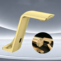 Robinet de salle de bain à capteur infrarouge automatique, sans contact, en laiton massif, mitigeur de lavabo, économiseur d'eau pour hôtel, toilettes commerciales