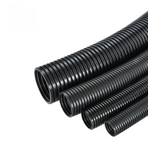 Plastique ondulé épaissi de tube de conduit électrique PA66 noir avec tuyau fileté et <span class=keywords><strong>gaine</strong></span> de câble ouverte - Product Image 2