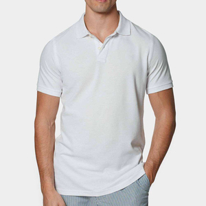 Chemise décontractée unie pour homme en maille polyester/coton, séchage rapide, teinte en pièce, impression de logo personnalisé, commandes en gros - Product Image 3